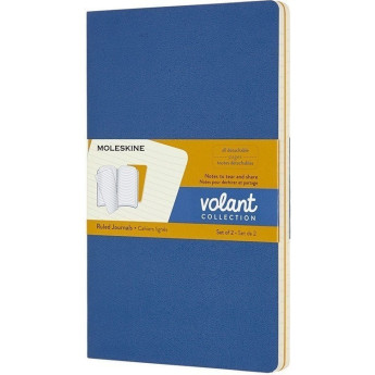 Блокнот MOLESKINE VOLANT POCKET, нелинованный, синий/желтый янтарный